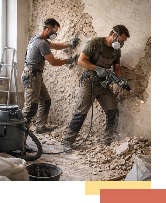 Демонтаж штукатурки со стен в Балашове быстро и аккуратно