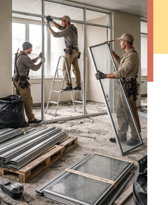 Демонтаж алюминиевых перегородок в Балашове от 4271 руб. — быстро и недорого | ОТДЕЛОЧНИК-Бла