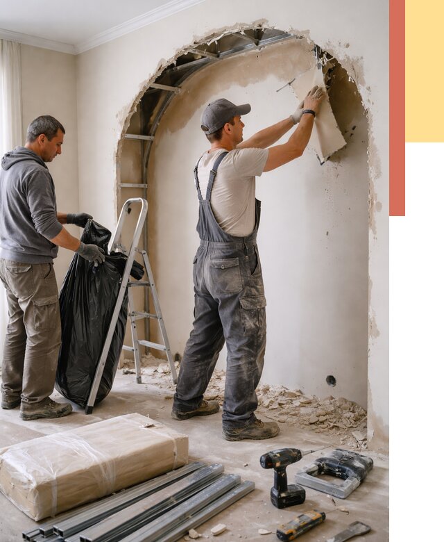 Демонтаж арки из гипсокартона в Балашове от 3559 руб. — услуги под ключ | ОТДЕЛОЧНИК-Бла