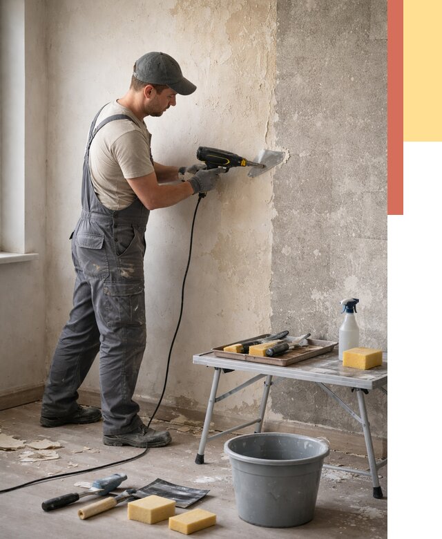 Очистка стен от клея в Балашове от 1881 руб. — снятие и удаление клея со стен | ОТДЕЛОЧНИК-Бла