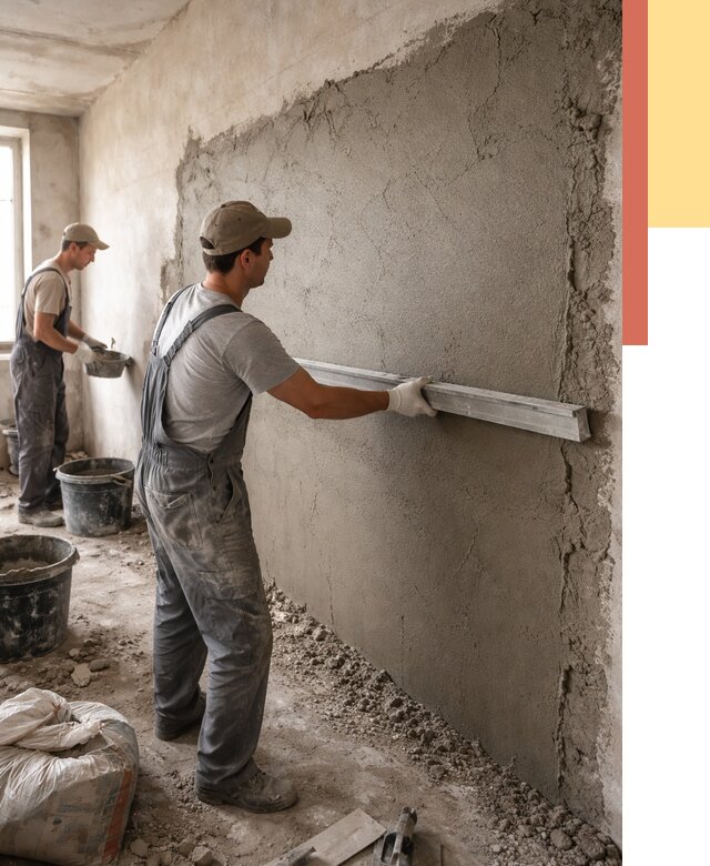 Цементная штукатурка стен в Балашове от 4576 руб/м2 — быстро и недорого | ОТДЕЛОЧНИК-Бла