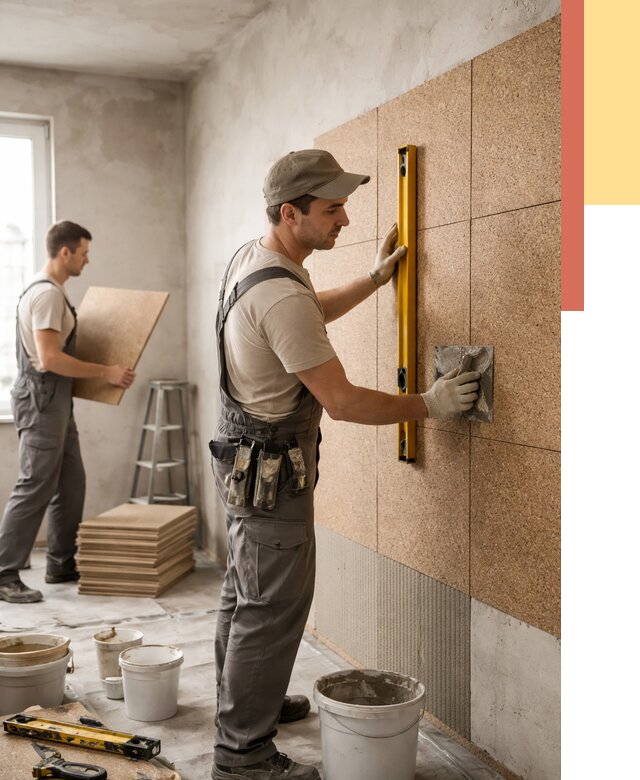 Монтаж пробковых панелей на стены в Балашове от 3559 руб. — ОТДЕЛОЧНИК-Бла