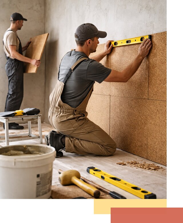 Монтаж пробковых панелей на стены в Балашове быстро и качественно