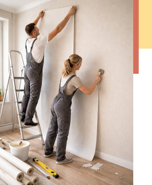 Поклейка флизелиновых обоев в Балашове от 6101 руб. | Быстро и недорого — ОТДЕЛОЧНИК-Бла