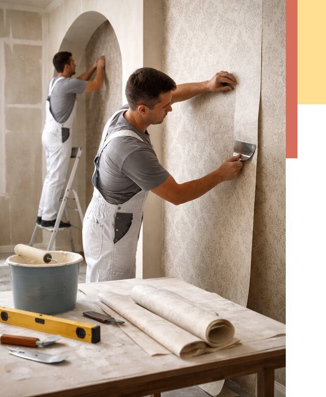 Поклейка обоев на сложные стены в Балашове от 2847 руб. под ключ | ОТДЕЛОЧНИК-Бла