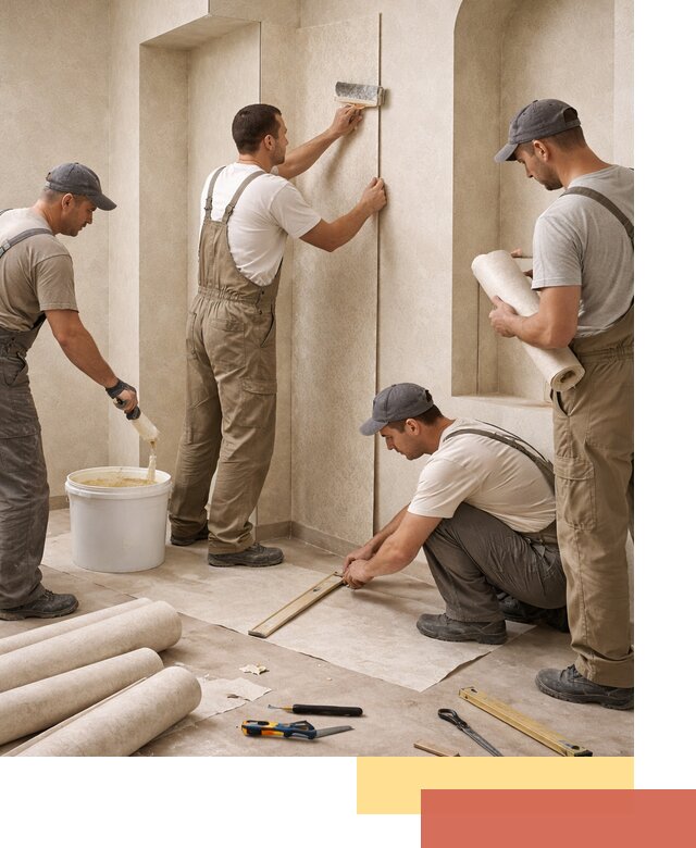 Поклейка обоев на сложные стены и неровные поверхности в Балашове