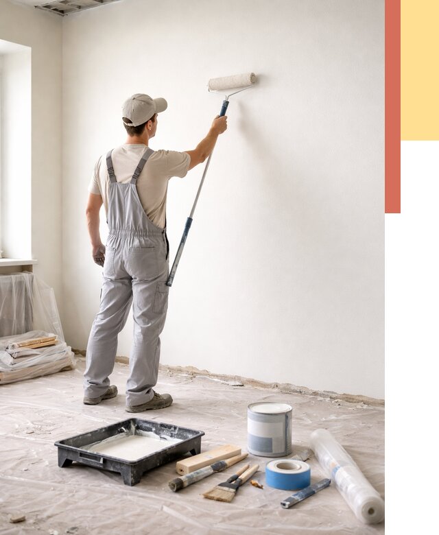 Покраска стен водоэмульсионной краской в Балашове от 458 руб. за м² | ОТДЕЛОЧНИК-Бла