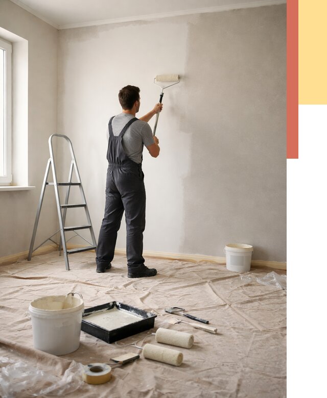 Покраска стен моющейся краской в Балашове от 356 руб./м² — быстро и недорого | ОТДЕЛОЧНИК-Бла