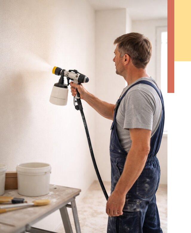 Покраска стен краскопультом в Балашове от 7627 руб. — механизированная покраска | ОТДЕЛОЧНИК-Бла