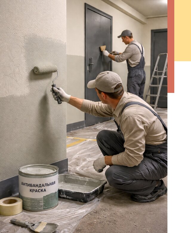 Покраска стен антивандальной краской в Балашове от 4576 руб./м² под ключ | ОТДЕЛОЧНИК-Бла