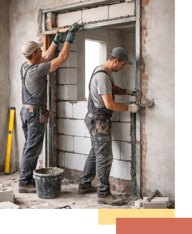 Закладка дверного проема под ключ в Балашове: демонтаж, монтаж, отделка