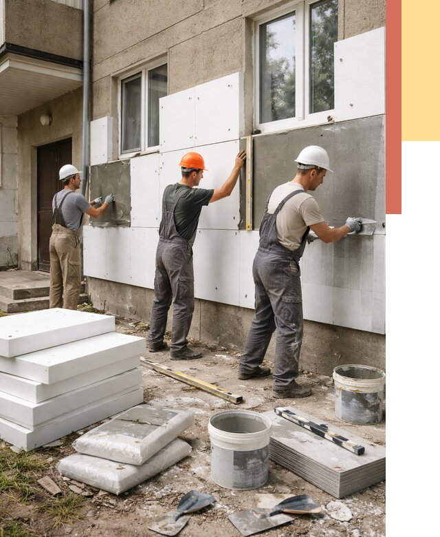 Утепление стен пенопластом в Балашове от 1780 руб. — недорого и под ключ | ОТДЕЛОЧНИК-Бла