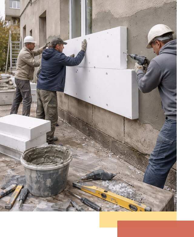 Утепление наружных стен пенопластом в Балашове