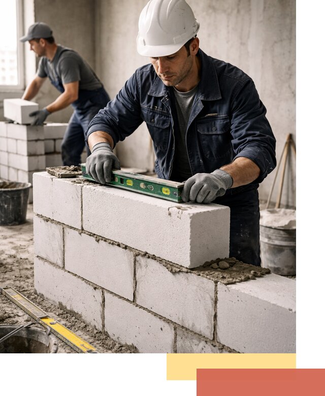 Кладка перегородок из пеноблока под ключ в Балашове