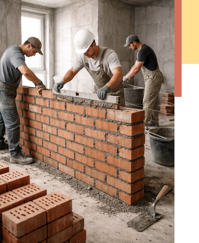 Кладка перегородок из кирпича в Балашове от 3559 руб. за м² | ОТДЕЛОЧНИК-Бла