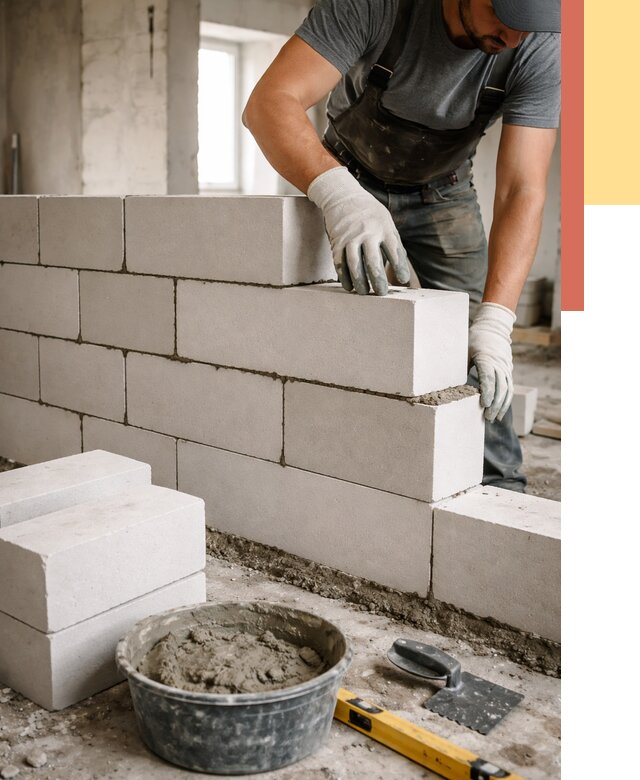 Кладка перегородок из силикатного блока в Балашове от 4068 руб. под ключ | ОТДЕЛОЧНИК-Бла