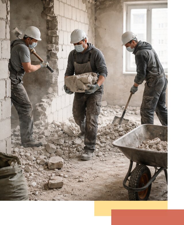 Демонтаж блочных перегородок в Балашове быстро и аккуратно