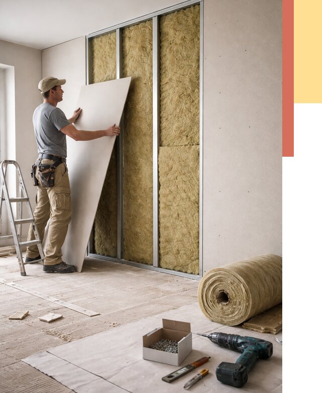 Перегородка из гипсокартона с шумоизоляцией в Балашове от 3173 руб. | ОТДЕЛОЧНИК-Бла