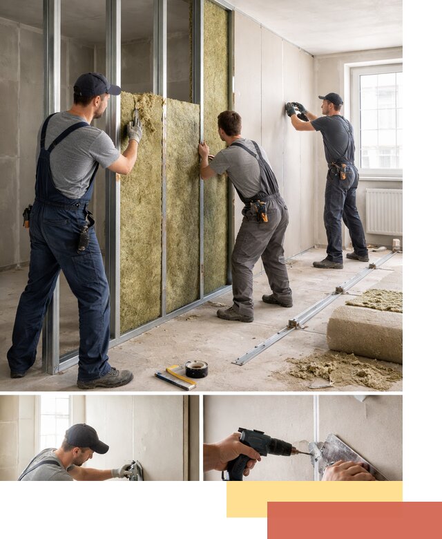 Перегородка из гипсокартона с шумоизоляцией в Балашове — монтаж под ключ