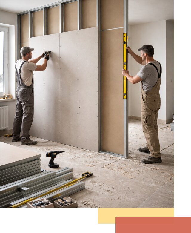 Зонирующая перегородка из гипсокартона под ключ в Балашове