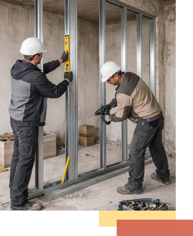 Монтаж каркаса перегородки из профиля в Балашове