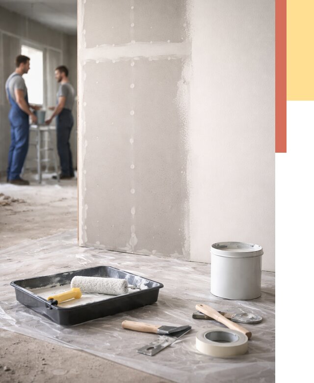 Покраска перегородок из гипсокартона в Балашове от 4576 руб. под ключ | ОТДЕЛОЧНИК-Бла