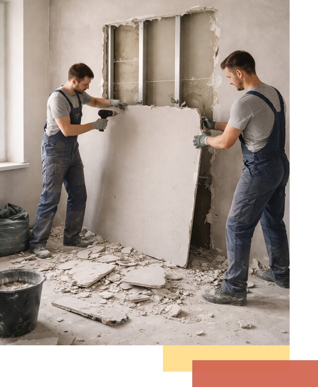 Демонтаж перегородки из гипсокартона в Балашове быстрый и аккуратный