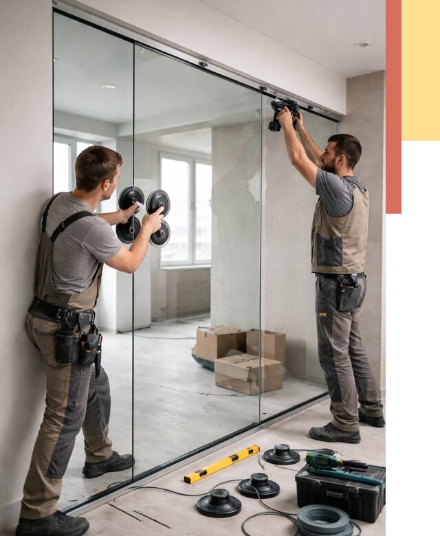 Монтаж стеклянных перегородок в Балашове от 6610 руб. | ОТДЕЛОЧНИК-Бла