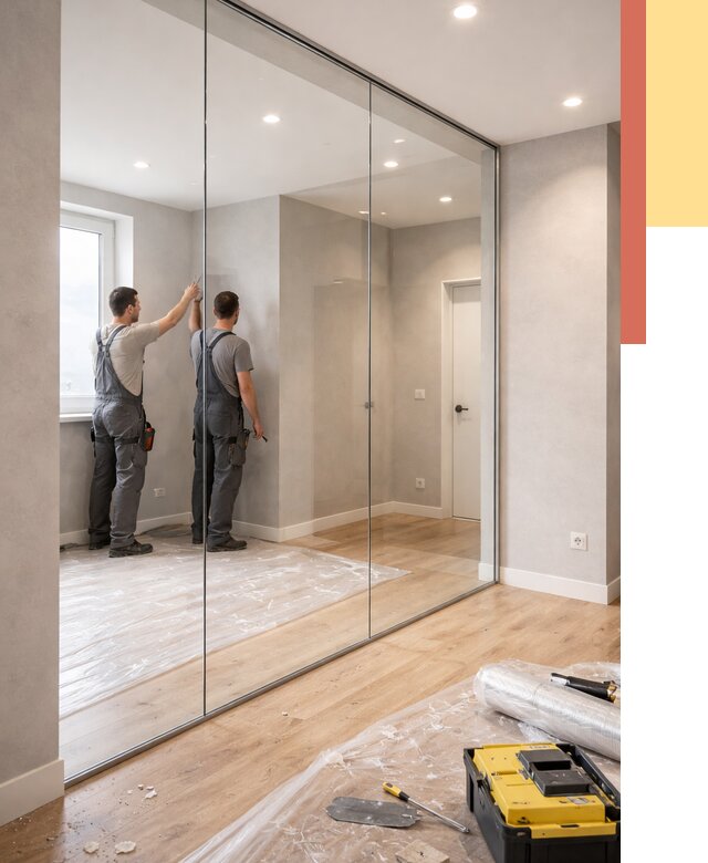 Безрамные стеклянные перегородки в Балашове — монтаж от 9661 руб. | ОТДЕЛОЧНИК-Бла