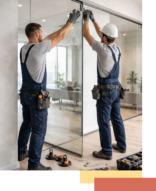 Безрамные стеклянные перегородки под ключ в Балашове