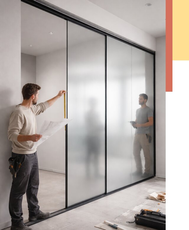 Матовые стеклянные перегородки в Балашове от 8644 руб. — монтаж и установка | ОТДЕЛОЧНИК-Бла