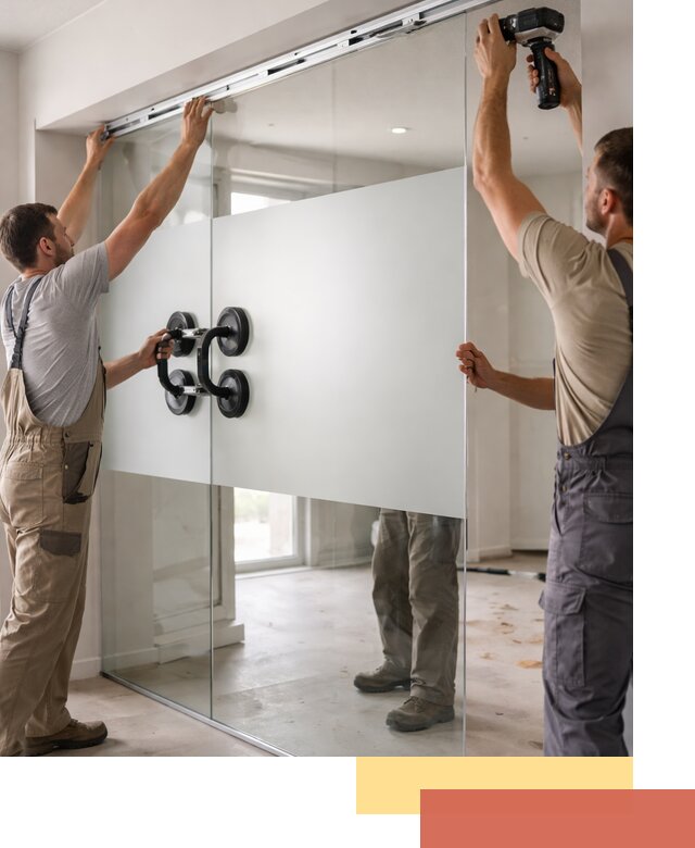 Матовые стеклянные перегородки под ключ в Балашове