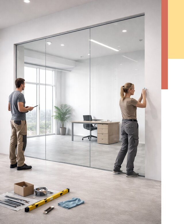 Перегородки из закаленного стекла в Балашове от 9661 руб. под ключ | ОТДЕЛОЧНИК-Бла