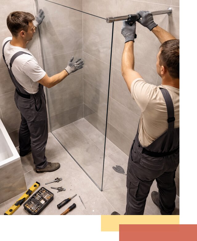 Стеклянные перегородки для душа в Балашове — изготовление и монтаж