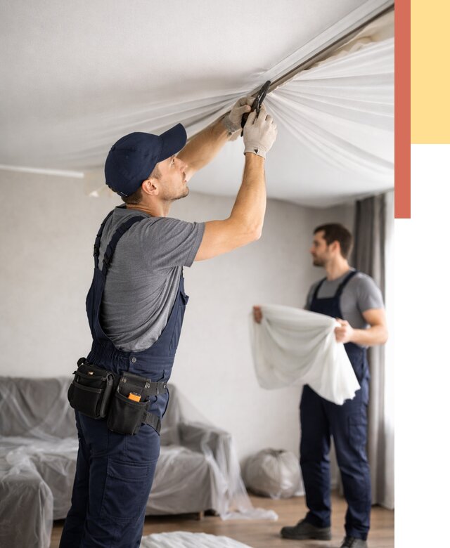 Демонтаж натяжного потолка в Балашове от 4576 руб. — снятие и разбор под ключ | ОТДЕЛОЧНИК-Бла