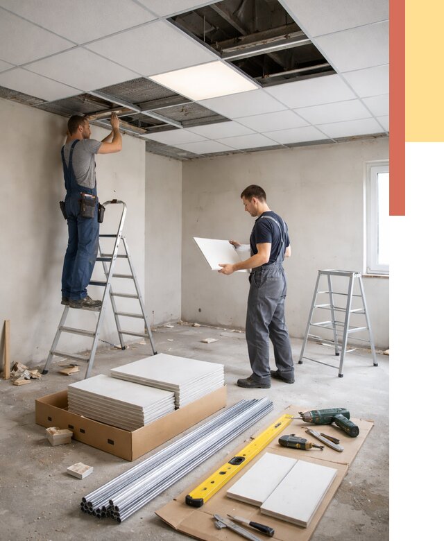 Монтаж потолка армстронг в Балашове от 4576 руб/м2 — быстрая установка под ключ | ОТДЕЛОЧНИК-Бла