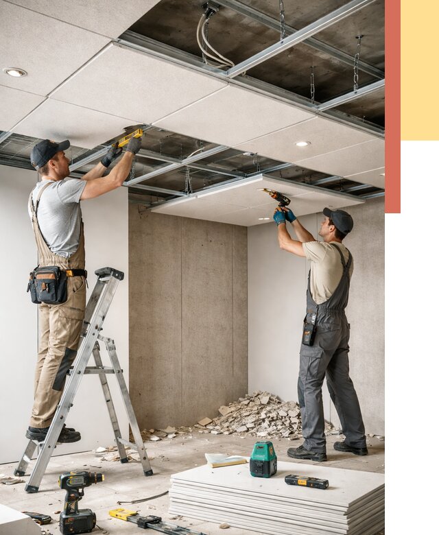 Монтаж акустического потолка в Балашове от 6610 руб/м2 — быстро и недорого | ОТДЕЛОЧНИК-Бла