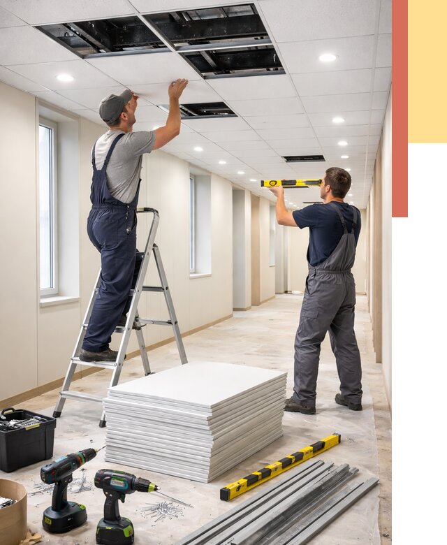 Ремонт потолка Армстронг в Балашове от 4576 руб. — быстро и недорого | ОТДЕЛОЧНИК-Бла