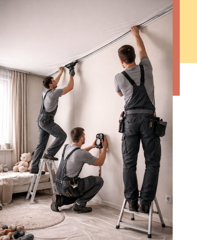 Монтаж натяжного потолка в детской в Балашове от 3559 руб. — быстро и недорого | ОТДЕЛОЧНИК-Бла