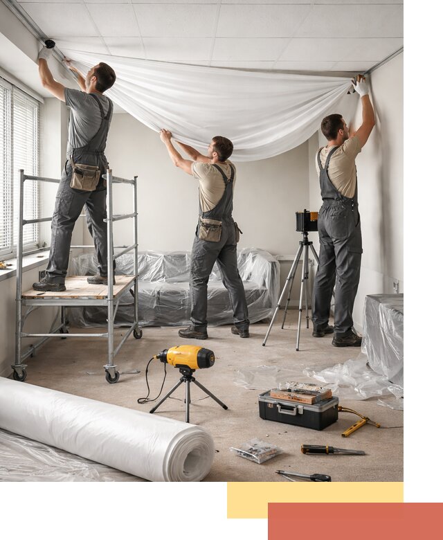 Монтаж натяжного потолка в офисе в Балашове