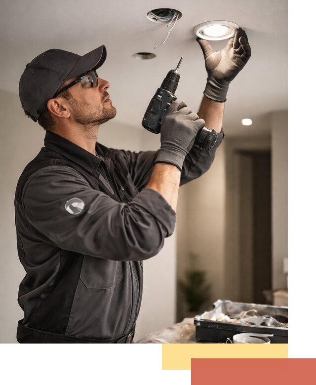 Установка точечных светильников в натяжной потолок в Балашове