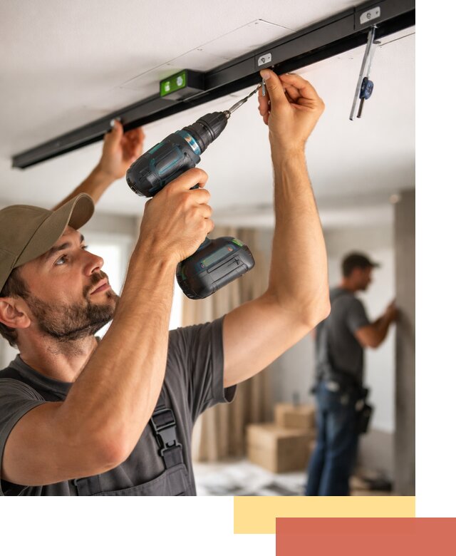 Установка трековых светильников в натяжной потолок в Балашове