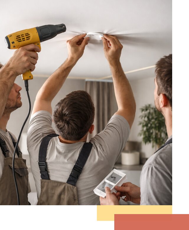 Ремонт прокола полотна натяжного потолка в Балашове