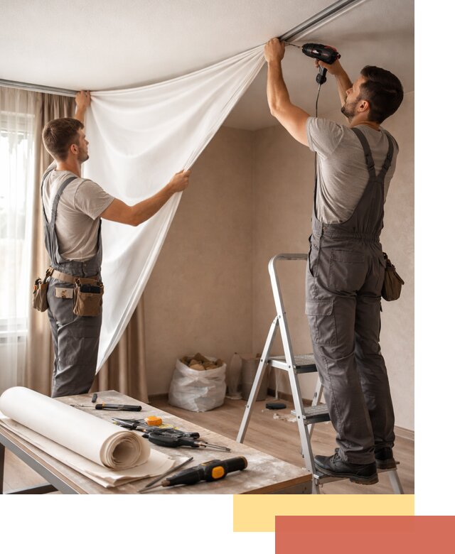 Замена полотна натяжного потолка в Балашове быстро и качественно