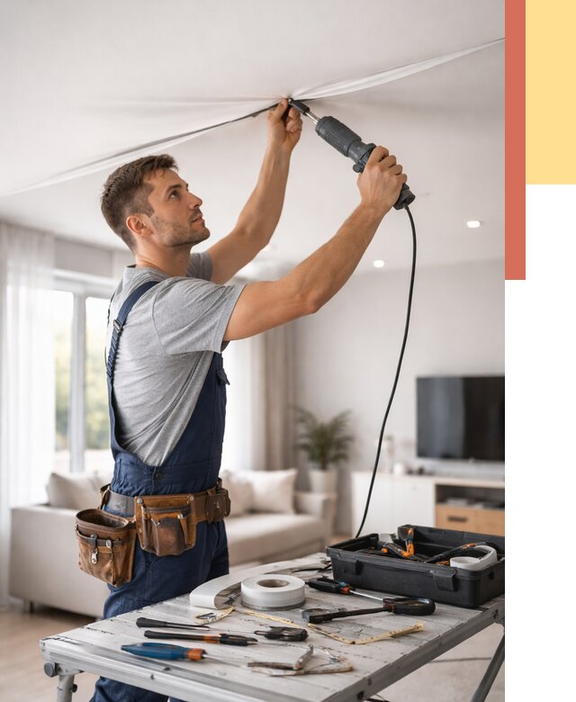 Ремонт натяжных потолков в Балашове от 9661 руб. под ключ — ОТДЕЛОЧНИК-Бла