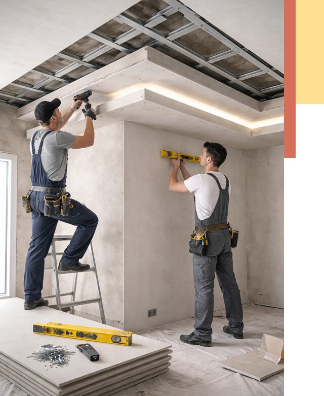 Двухуровневый потолок из гипсокартона в Балашове от 1475 руб. под ключ | ОТДЕЛОЧНИК-Бла