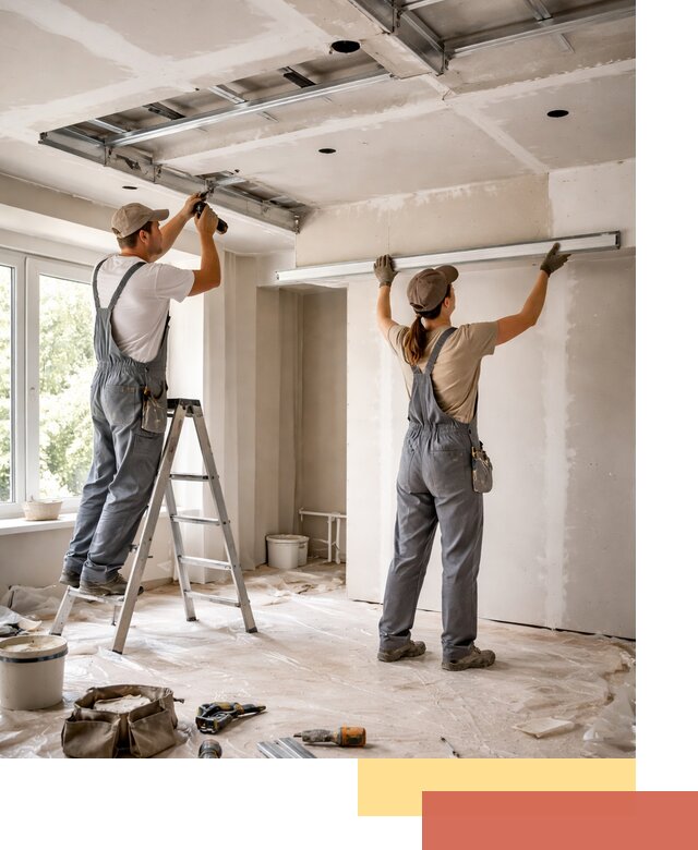 Монтаж многоуровневого потолка из гипсокартона в Балашове