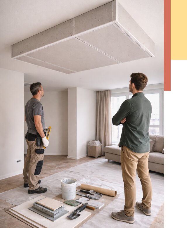 Короб на потолке из гипсокартона в Балашове от 2237 руб. — монтаж и услуги под ключ | ОТДЕЛОЧНИК-Бла