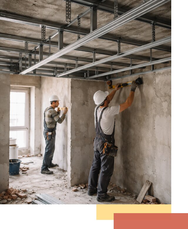 Монтаж каркаса потолка из профильного профиля в Балашове