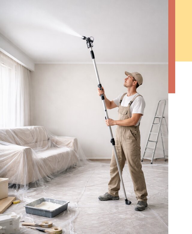 Покраска потолка краскопультом в Балашове от 4576 руб. быстро и недорого | ОТДЕЛОЧНИК-Бла